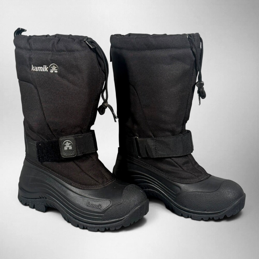 Kamik Kids Winter Snow Boots Black Waterproof Insulated Size 8 Youth